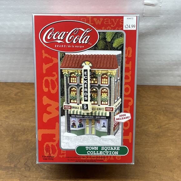 Coca-Cola Other - Coca Cola Town Square Building Christmas Village - Eckerd Drug New